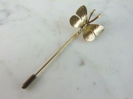 Womens Vintage Estate Gold Tone Sterling Silver Butterfly Pin 3.2g E5842 - £19.47 GBP
