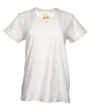 Blue Mountain YKL-9072 Women&#39;s Short Sleeve V-Neck T-shirt- White, Large - $21.55