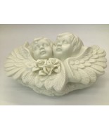 Cherub Putti Angel Baby Lidded Trinket Box Matte Bisque Style 8in Vintage - €12,71 EUR