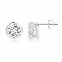 ANGARA Natural Diamond Solitaire Stud Earrings in 14K Gold (Grade-HSI2 1ctw) - £1,579.31 GBP