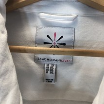 Isaac Mizrahi Live Size 2x White Sweatshirt Knit Jacket Cotton Blend - £27.65 GBP