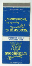 Stockholm Restaurant  Worcester, Massachusetts 30 Strike Matchbook Cover Airport - £1.38 GBP