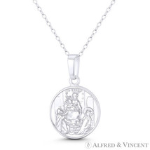 Virgin of the Rosary of Pompei Mother Mary Medal Pendant in .925 Sterlin... - $45.87 CAD+