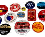 Lot of 15 Vintage Advertising Pinback Buttons Hard Rock Navy Jack in the... - $26.68