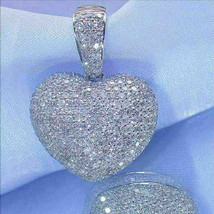 1.6Ct Round Cut Simulated Diamond Heart Shape Gift Pendant 14K White Gold Plated - £92.59 GBP