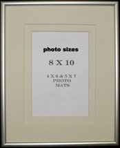 Photo Frame with Changable Creme Mats and Silver Frame for Pictures 8x10... - $15.00