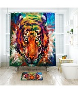 Tiger Predator Carnivore Shower Curtain Bath Mat Bathroom Waterproof Dec... - £18.07 GBP+
