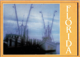 Vtg Postcard Docked Shrimp Boats from Florida c 1984 - £5.13 GBP