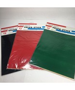 Vintage Velva Stick Sheet Lot Of 3 Packages Velvet Velour Craft Red Blac... - £10.22 GBP
