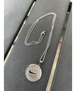 NEW Nike SILVER NECKLACE Stainless Stee 20&quot; INCH CHAIN WITH ADJUSTER SWO... - $27.66 CAD