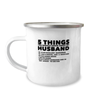 12oz Camper Mug Coffee Funny 5 Things You Should Know About My Husband  - £15.97 GBP