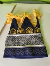 Youth Winter Beanie Cap Hat Jester Knitted Blue Yellow - $11.76