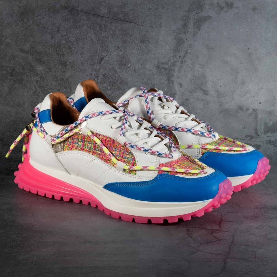 DWRS LABEL Made In Portugal Leather Sneakers Multicolor Metallic Womens - $93.49