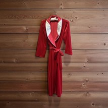 NWT! ANNE LESLIE Vintage Women&#39;s L Red Long Robe With Belt Prairie Cotra... - $123.75