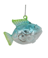 Vintage Hand Blown Fish Blue Green Silver Clear Art Glass Ornament Figurine - £23.52 GBP