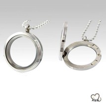 Circular Locket Stainless Steel Cremation Keepsake Pendant - $34.99