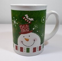 Christmas Snowman Mug 24z Big Coffee Green Ceramic Holiday Soup Cocoa Co... - $9.70