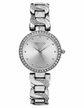 NEW SO &amp; CO New York 5062.1 Women&#39;s SoHo Crystal Accent Silver SS Bracelet Watch - £32.62 GBP