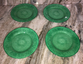 Pier 1 Imports Set Of 4 Green 11” Melamine Crackle Dinner Plates-Dishwas... - £55.23 GBP