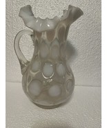 fenton opalescent coin dot ruffle top Crimped Vase pitcher 10.5” - $147.91 CAD