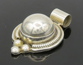 MEXICO 925 Sterling Silver - Vintage Shiny Smooth Dome Bubble Pendant - PT13017 - £58.75 GBP