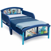 Toy Story Toddler Bed Plastic Kids Blue Woody Buzz Lightyear Character Graphics - £58.54 GBP