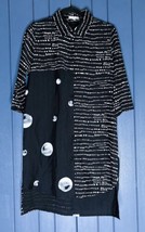 Adore Black Moon Print Tunic Shirt Size Small Witchy Witchcore Lunar Boho - £38.22 GBP