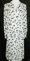Lloyd Williams Blouse Skirt Set Secretary Suit Pussy Bow \White Black 8 10 Vtg - £19.83 GBP
