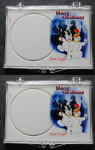 2 Edgar Marcus Silver Eagle Snaplock Case Coin Holder 2X3 Snowman Christmas - $9.49