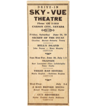 1957 Sky Vue Drive In Theatre Advertisement Vintage Movies Carson City D... - $27.87 CAD