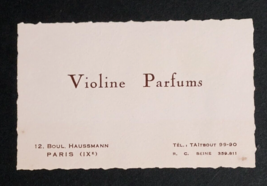 Violine Parfums Perfume Gift Shop Paris France Handwritten Vtg Receipt Card 1951 - £7.84 GBP