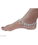 Kundan Indian Jewelry Set Anklet Payal Pajib Payjeb Jewellery Traditiona... - $32.20 CAD