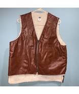 Vintage Retro Spring Grove Fleece Lined Vest Mens L Brown Western Made i... - £18.59 GBP