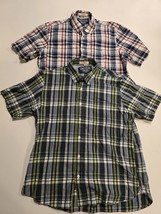 (2) LOT-The New Ivy Brand Vintage Classics Short Sleeve Plaid shirts Men... - £22.59 GBP