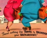 Comic Travel Derriere Humor Broaden Background Linen Asheville Postcard ... - $3.91