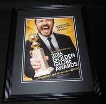 2016 Golden Globe Awards 11x14 Framed ORIGINAL Advertisement Ricky Gervais - £27.17 GBP