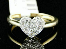  1.25Ct Round Cut Heart Shape Diamond Solitaire Women Ring 14K Yellow Gold Fn - £82.19 GBP