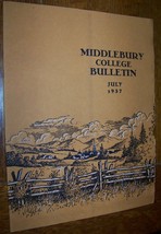 1937 Vintage Middlebury College Bulletin Newsletter Book - £7.77 GBP