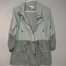 Women’s Blu Pepper Green Woven Spring Linen Jacket size Medium - £18.58 GBP
