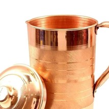 Pure Copper Water Jug Pitcher Pot Bottle With Tumbler Glass Set Health B... - £47.41 GBP