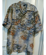 FC Hawaiian Short Sleeve Shirt Palm Trees Orchids rayon Polyester XL Ext... - €17,00 EUR