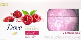 Dove Milk Swirls Vanilla Raspberry Creamsicle Bath Bombs 2.8 oz (Twin Pack) - £12.84 GBP