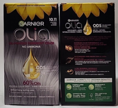 (2 Ct) Garnier Olia 10.11 Lightest Silver Blonde Permanent Hair Color No Ammonia - £23.32 GBP