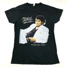 Michael JACKSON T-Shirt Hemd Damen L Schwarz King Von Pop Thriller Antik Worn - £19.14 GBP