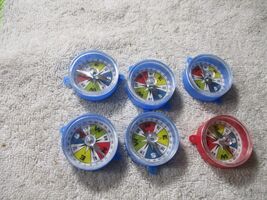 6 Vintage Novelty TOY Compass Keychains 1.5'' dime store gumball  plasti... - $27.71