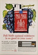 1962 Print Ad Pall Mall Cigarettes Natural Mildness Bunch of Grapes - £14.36 GBP