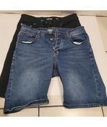 2 Visionary Denim Shorts Men&#39;s Size 30 &amp; 32 Button Fly Lot Blue/ Black - $20.30 CAD