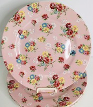 8&quot; Salad Desert plates Grace teaware Pink floral mist Set 4 - £28.47 GBP