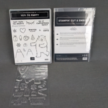 Stampin Up Retired Yeti to Party Stamp Set Bundle with Yeti Dies NEW - £16.71 GBP