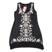 NWT JWLA Johnny Was Aoko Tunic in Black Embroidered V-neck Sleeveless Top XS - £94.68 GBP